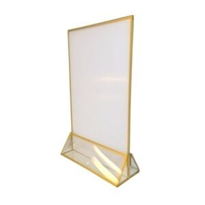 Gold Framed Tabletop Sign Holder